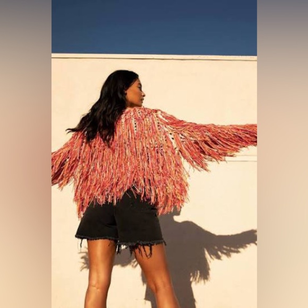 Nasty Gal Multicolor Crochet Knit Top